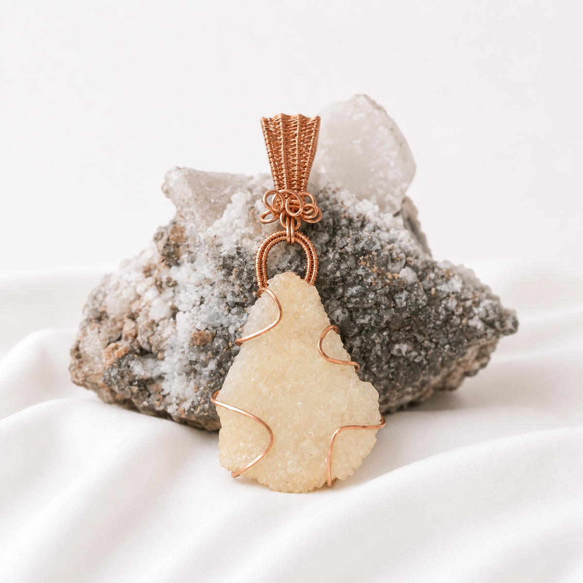 Custom Crystal Copper Pendant 4”x2”