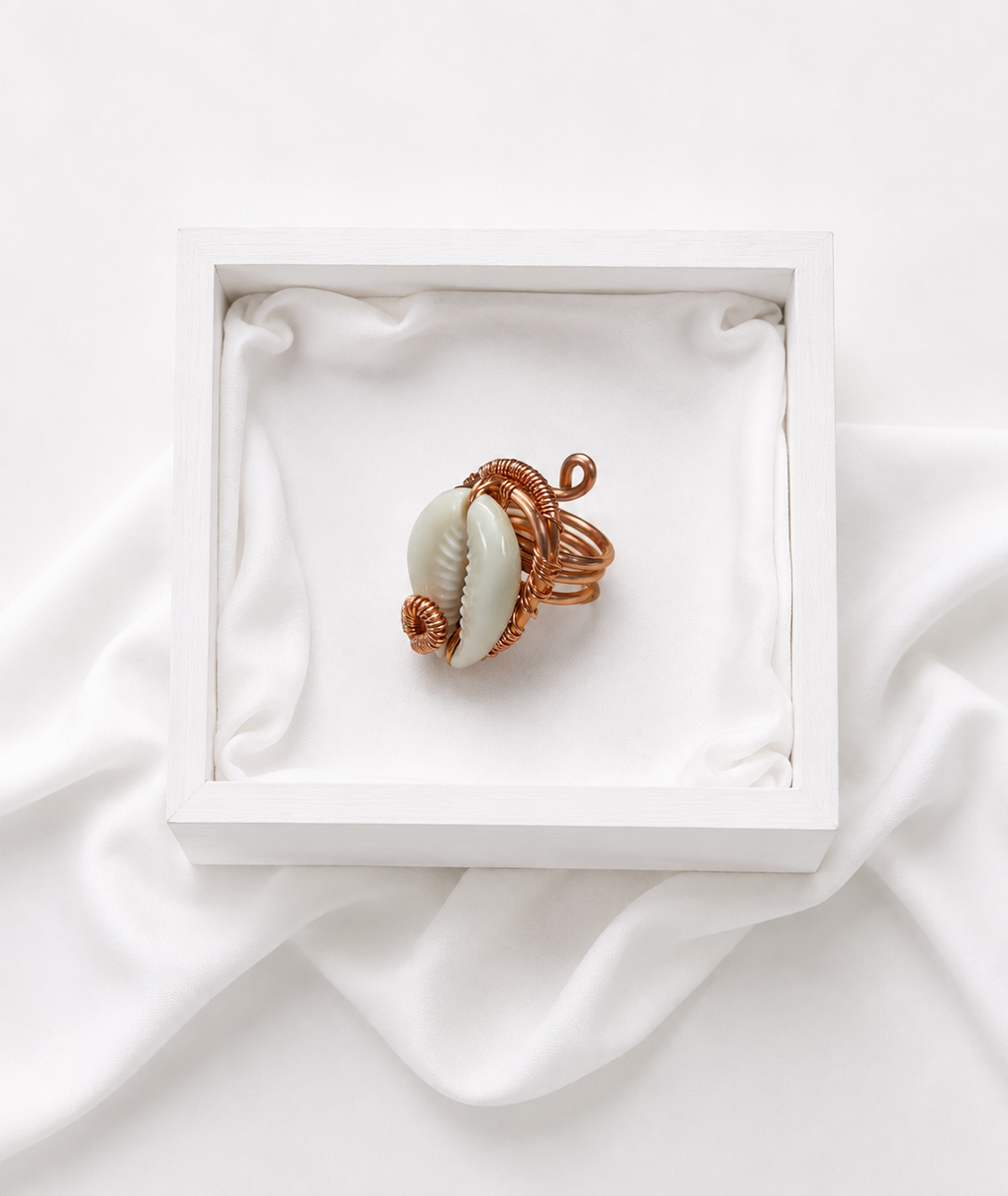 Cowrie Shell Copper Ring